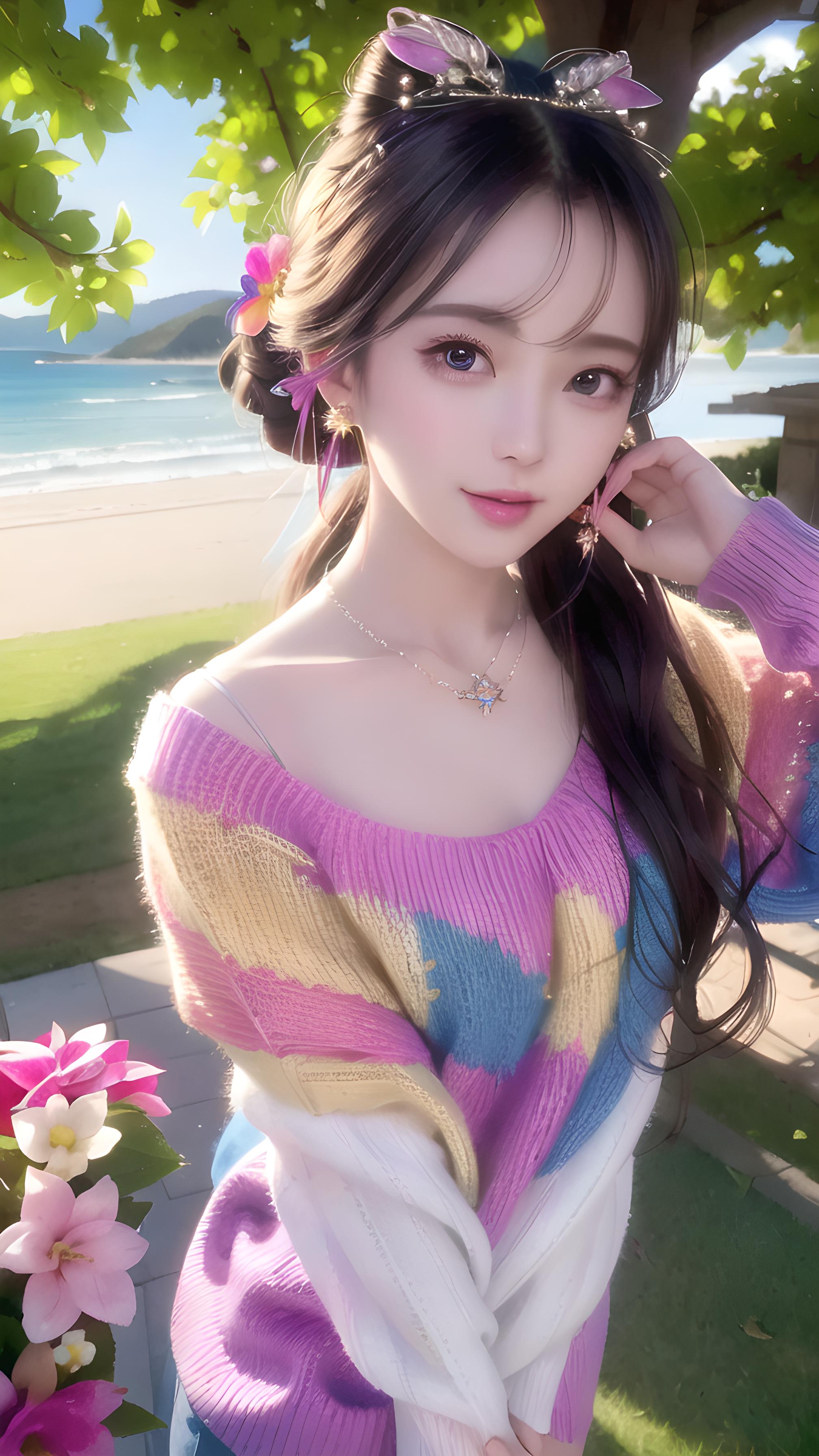 美女照片侧脸好看头像_美女照片手机挡脸头像